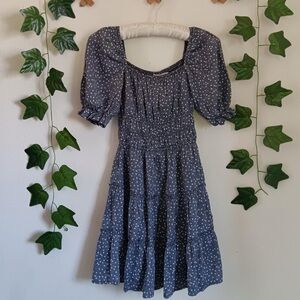Francesca's Collections Blue Polka Dot Mini Dress